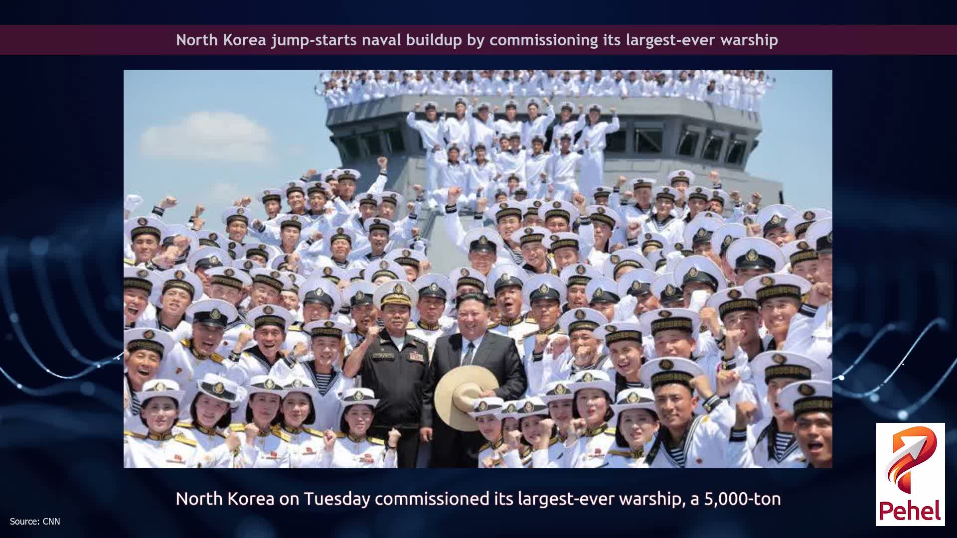 North Korea jump-starts naval buildup by commissioning its largest-ever warship