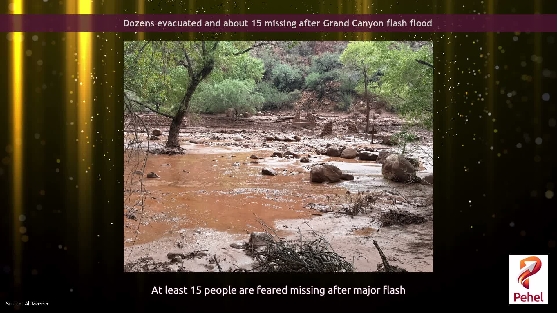 Dozens evacuated and about 15 missing after Grand Canyon flash flood