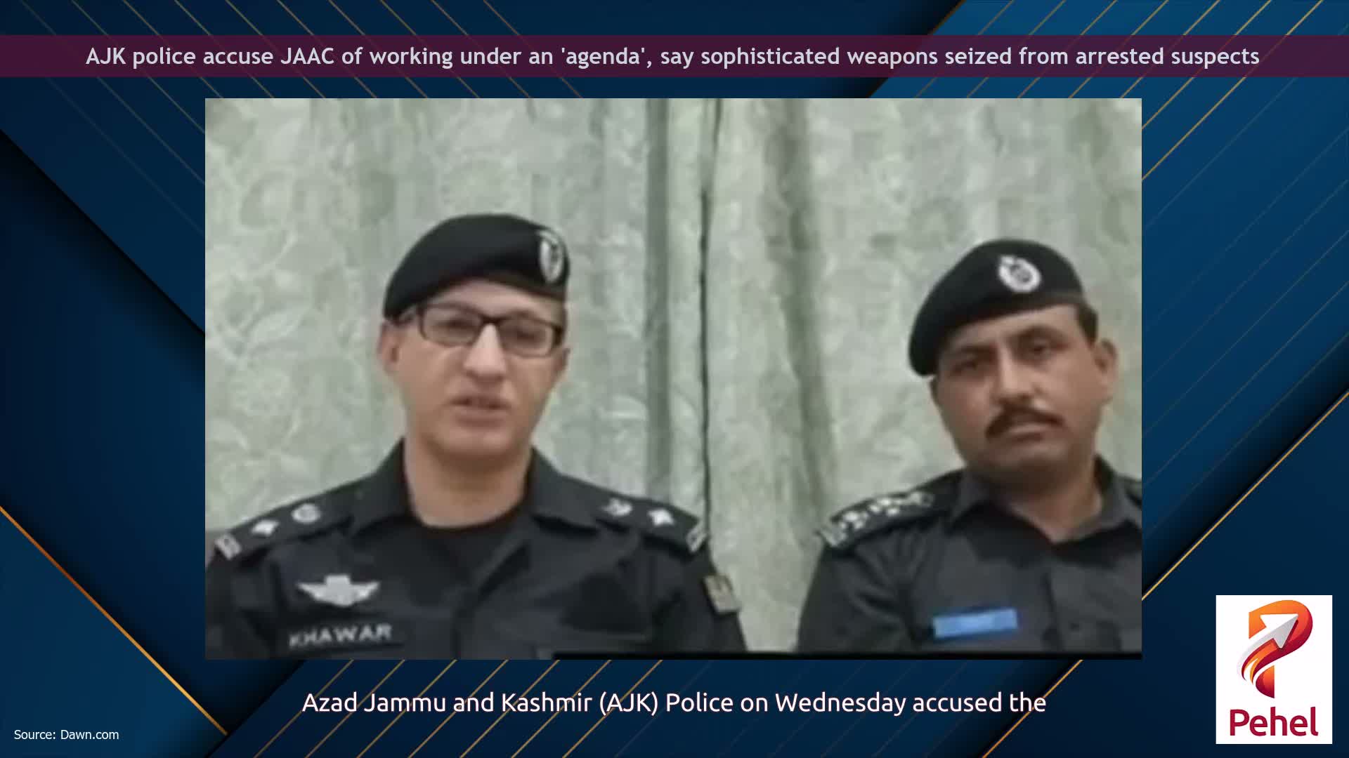 AJK police accuse JAAC of working under an 'agenda', say sophisticated weapons seized from arrested suspects