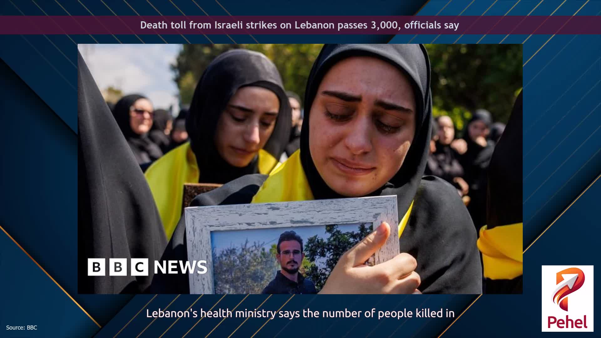 Death toll from Israeli strikes on Lebanon passes 3,000, officials say