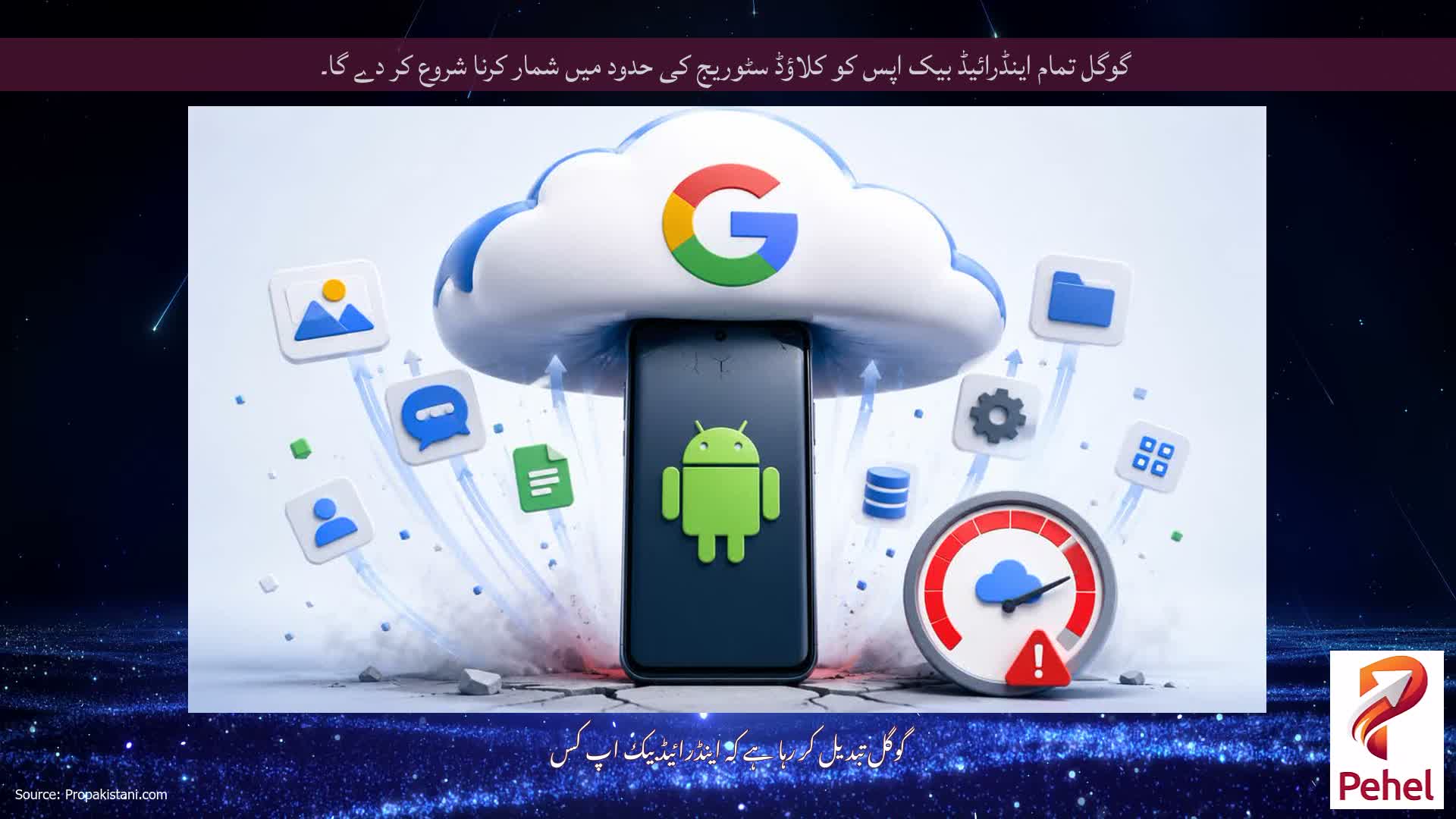 گوگل تمام اینڈرائیڈ بیک اپس کو کلاؤڈ سٹوریج کی حدود میں شمار کرنا شروع کر دے گا۔