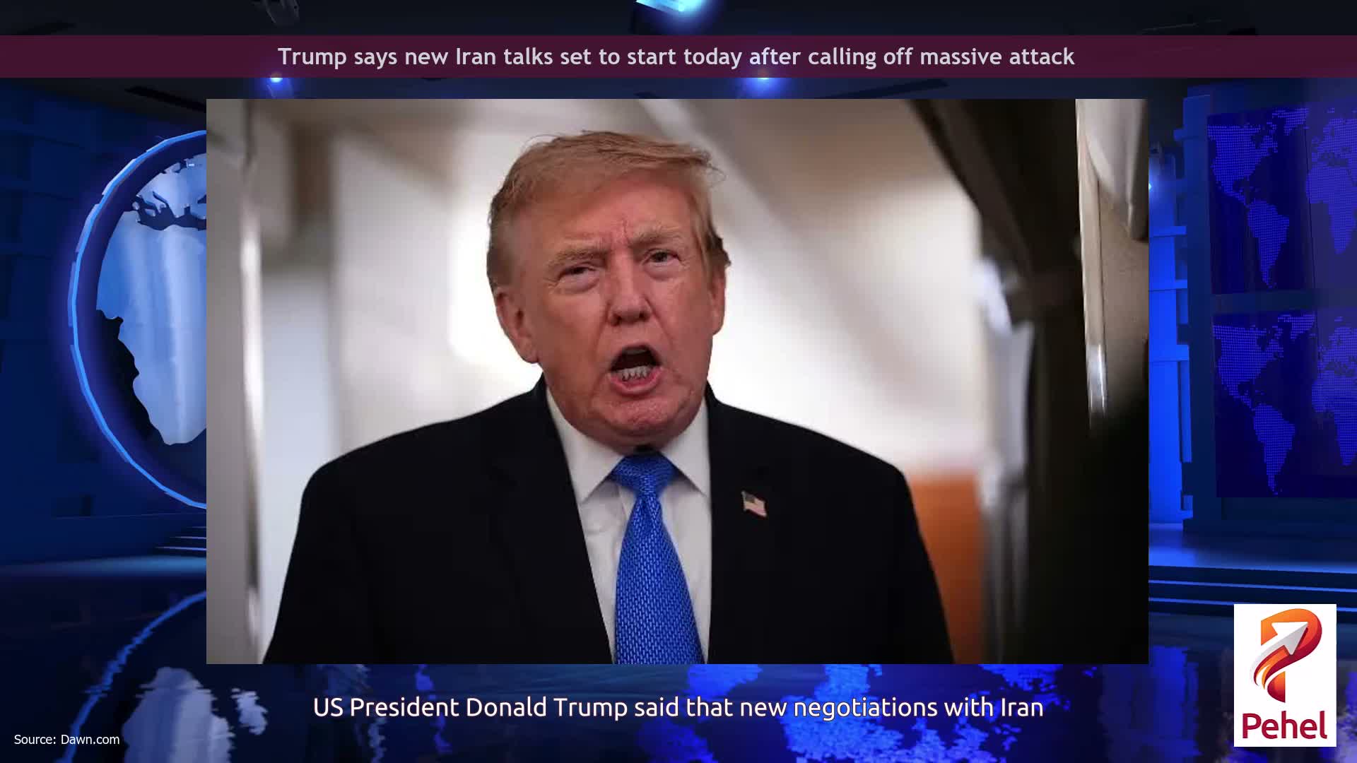 Trump says new Iran talks set to start today after calling off massive attack