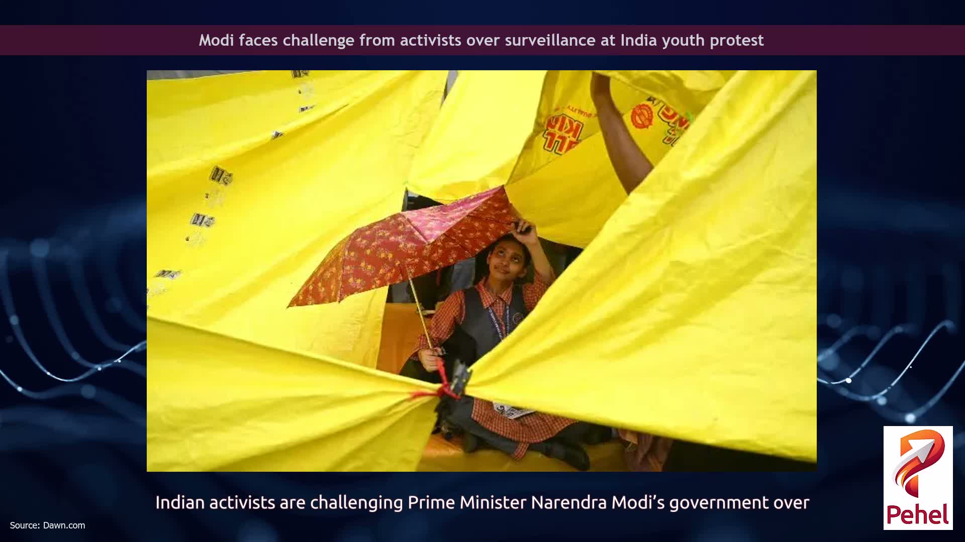 Modi faces challenge from activists over surveillance at India youth protest