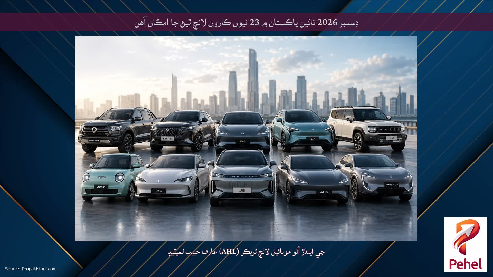 ڊسمبر 2026 تائين پاڪستان ۾ 23 نيون ڪارون لانچ ٿيڻ جا امڪان آهن
