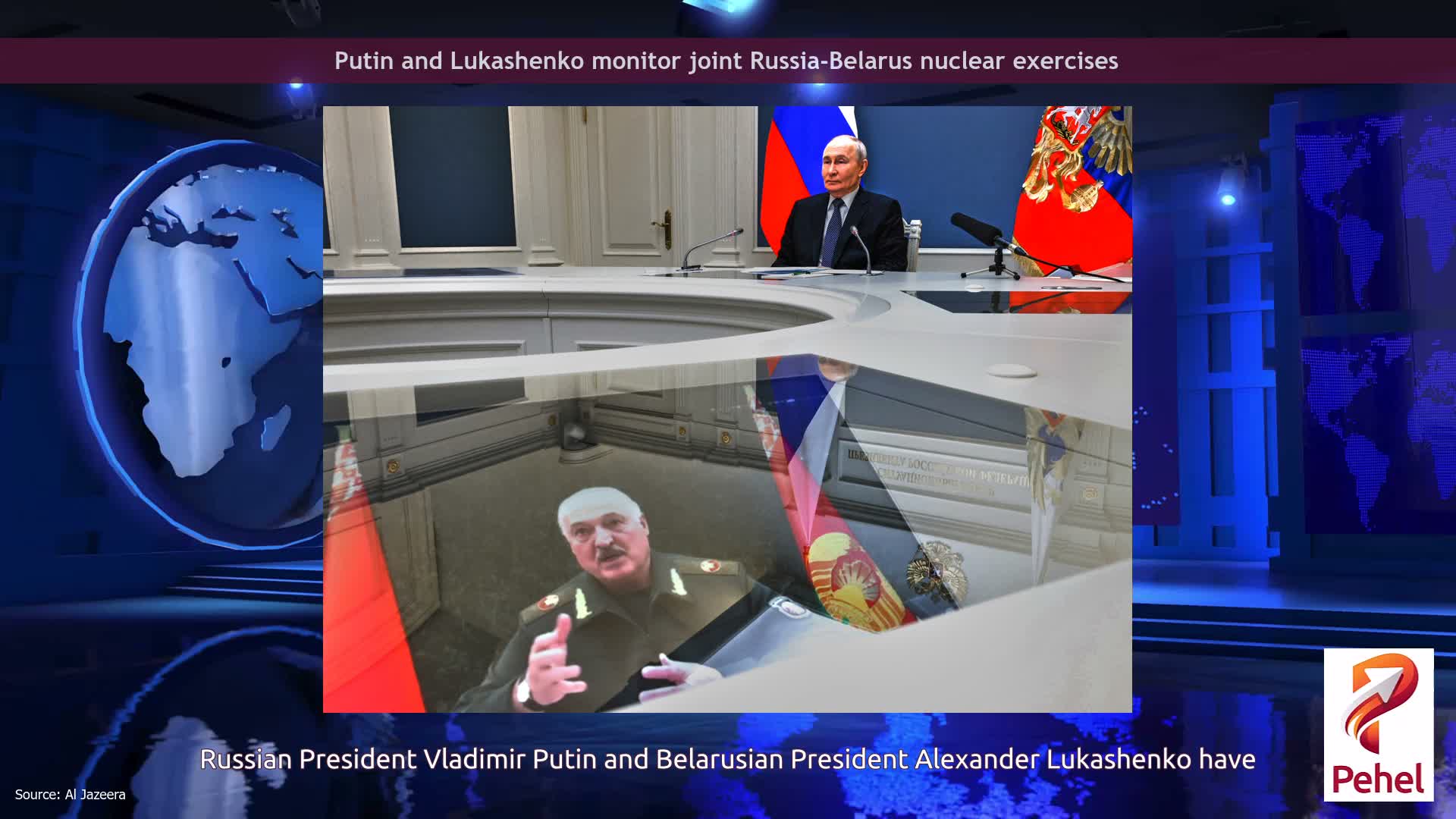 Putin and Lukashenko monitor joint Russia-Belarus nuclear exercises