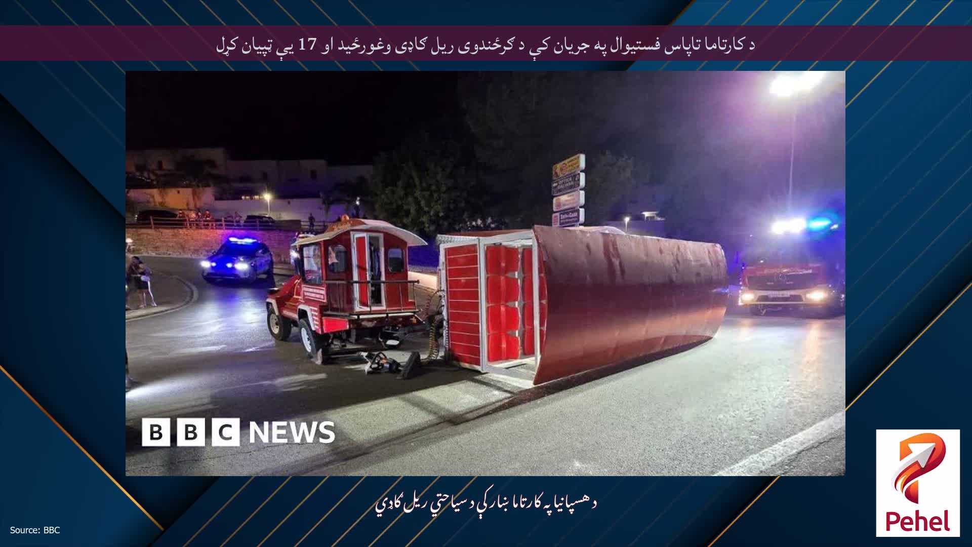 د کارتاما تاپاس فستیوال په جریان کې د ګرځندوی ریل ګاډی وغورځید او 17 یې ټپیان کړل