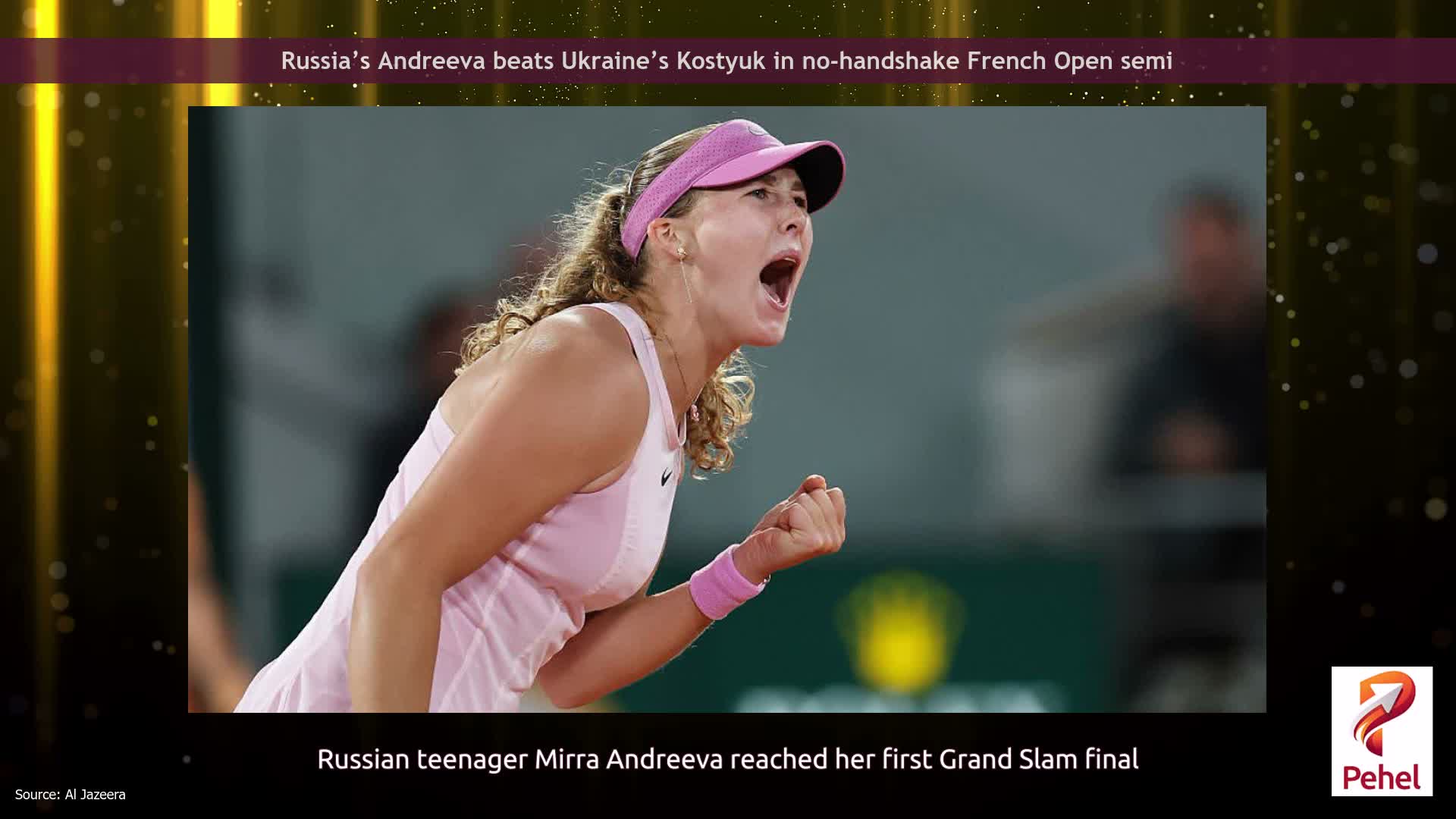 Russia’s Andreeva beats Ukraine’s Kostyuk in no-handshake French Open semi