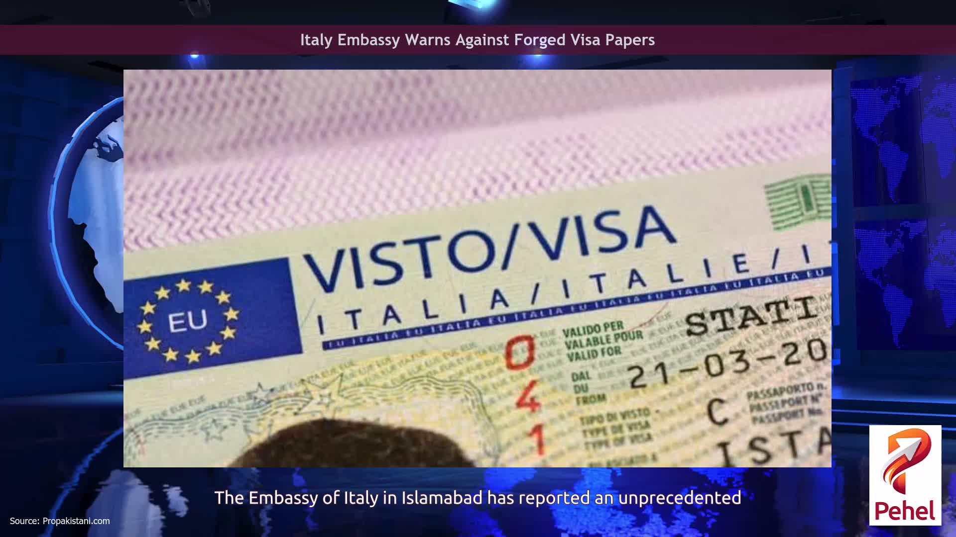 Italy Embassy Warns Against Forged Visa Papers