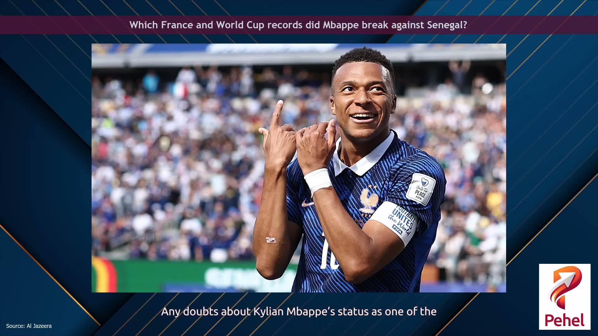 Which France and World Cup records did Mbappe break against Senegal?