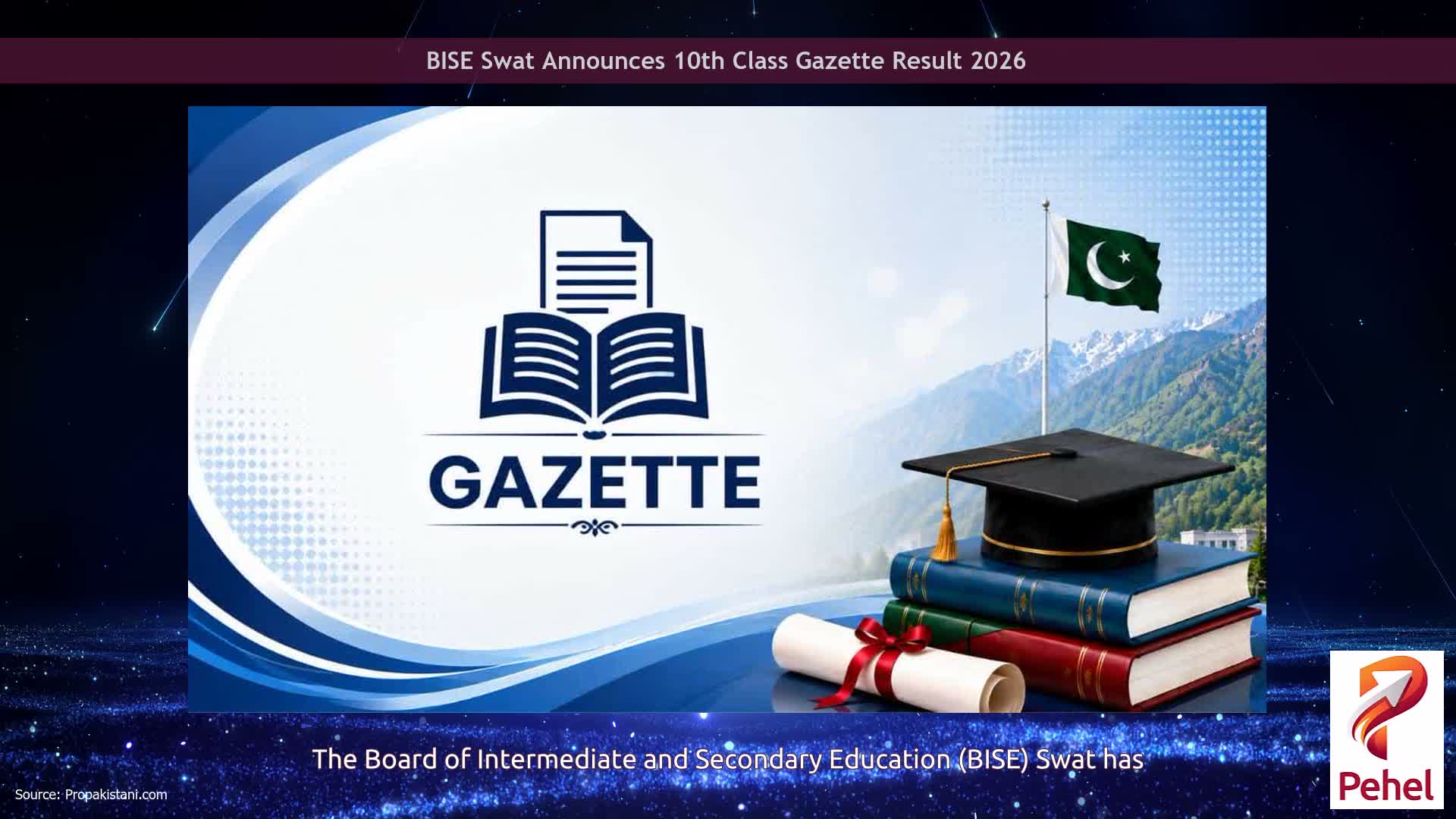 BISE Swat Announces 10th Class Gazette Result 2026