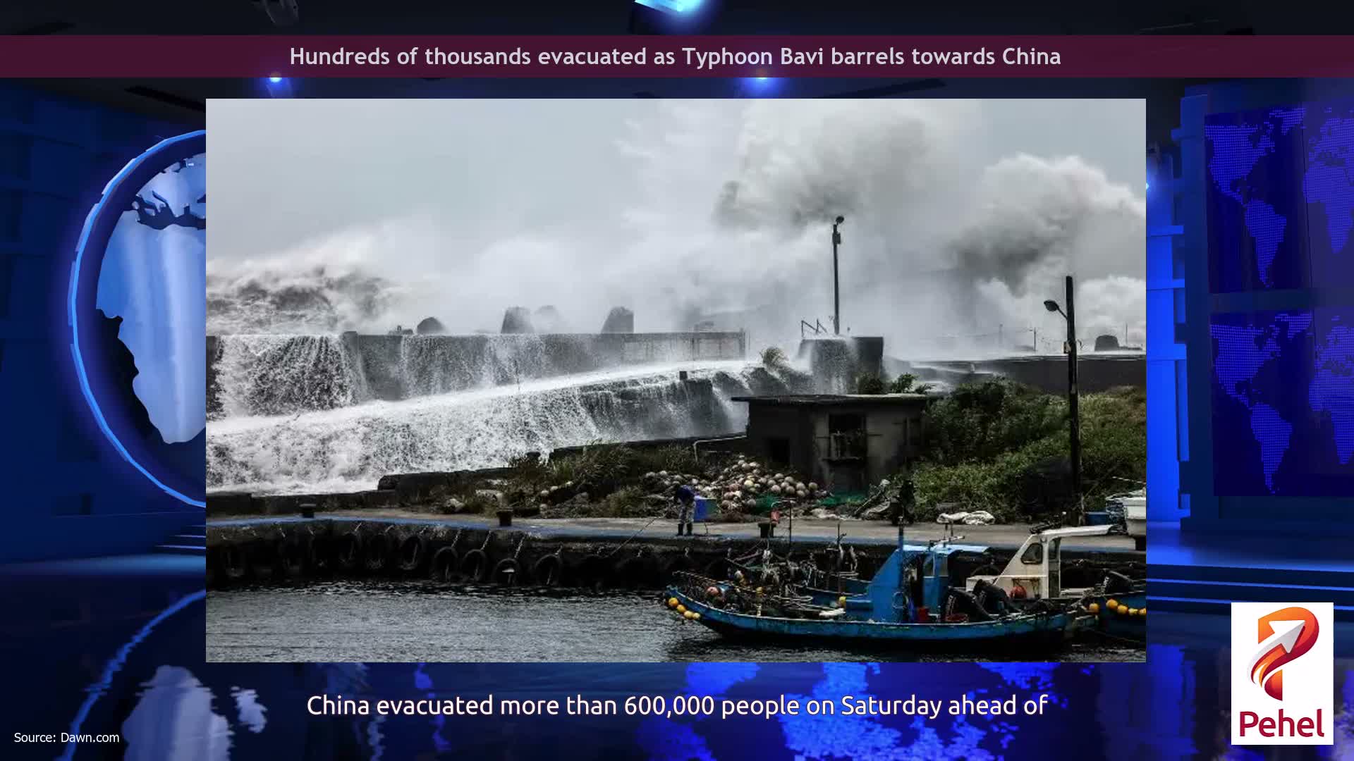 Hundreds of thousands evacuated as Typhoon Bavi barrels towards China