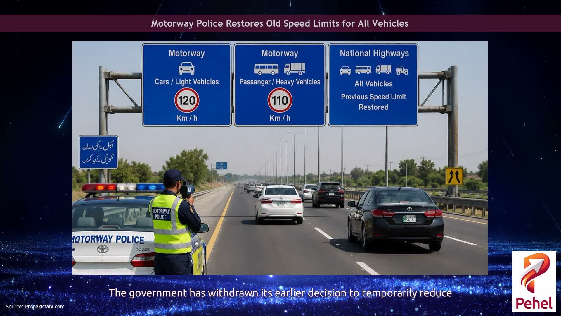 Motorway Police Restores Old Speed Limits for All Vehicles