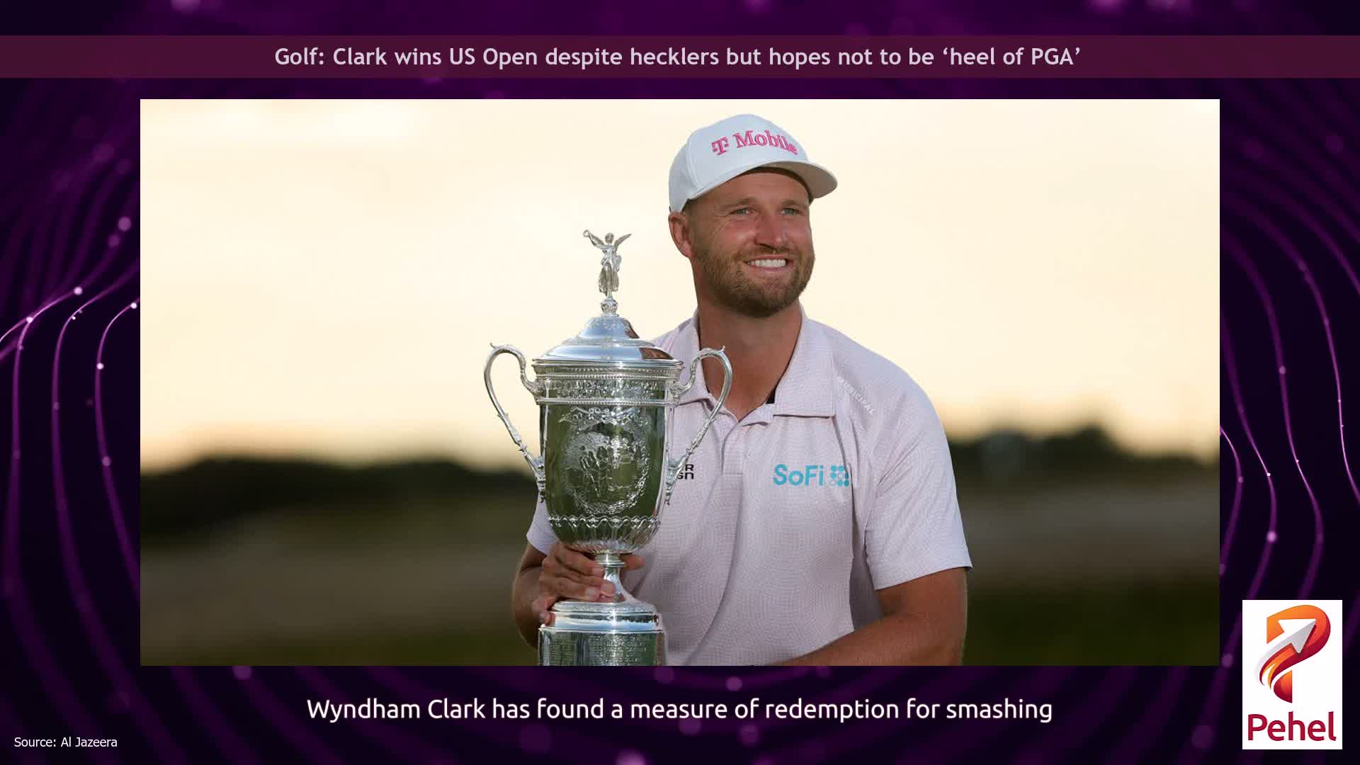 Golf: Clark wins US Open despite hecklers but hopes not to be ‘heel of PGA’