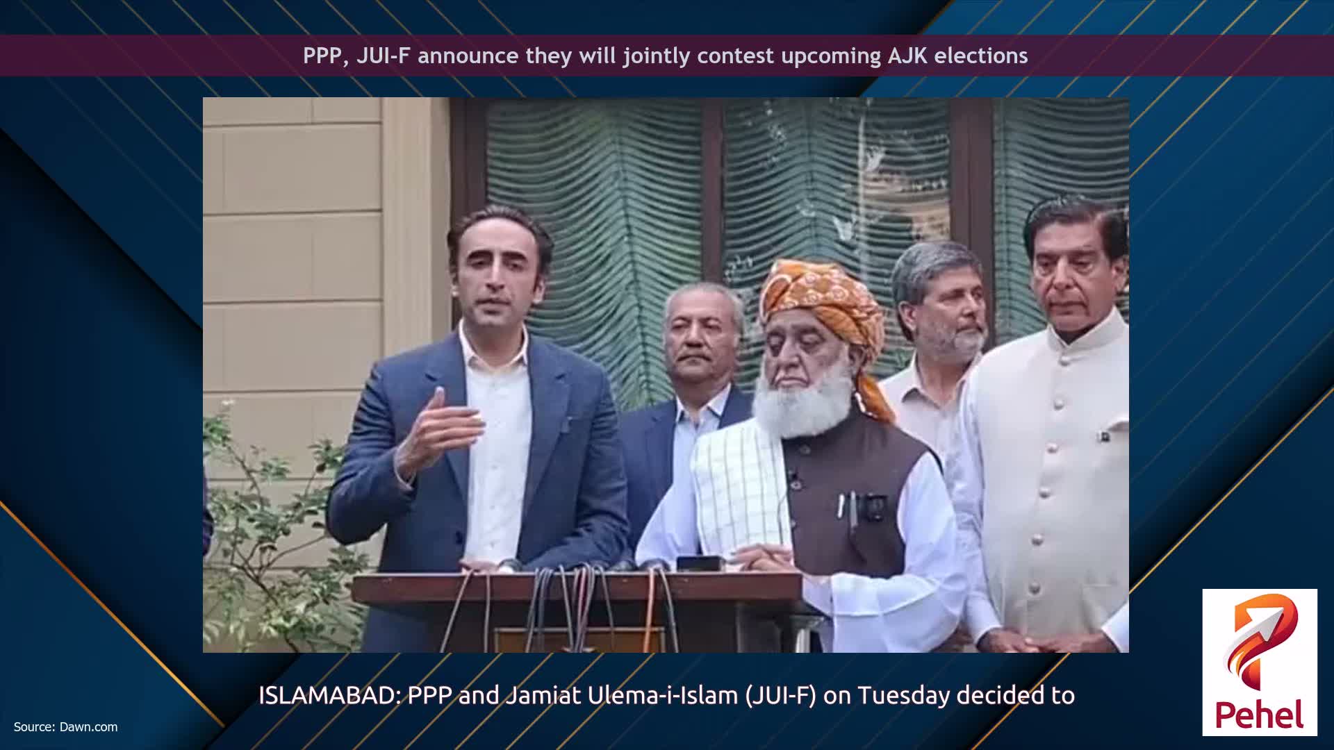 PPP, JUI-F announce they will jointly contest upcoming AJK elections