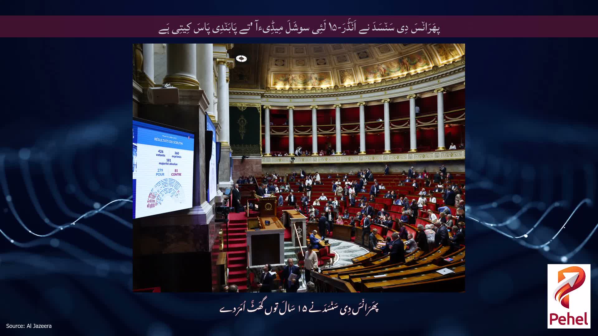پھَرَان٘سَ دِی سَن٘سَدَ نے اَن٘ڈَرَ-۱۵ لَئِی سوشَلَ مِیڈِیءآ 'تے پَابَن٘دِی پَاسَ کِیتِی ہَے
