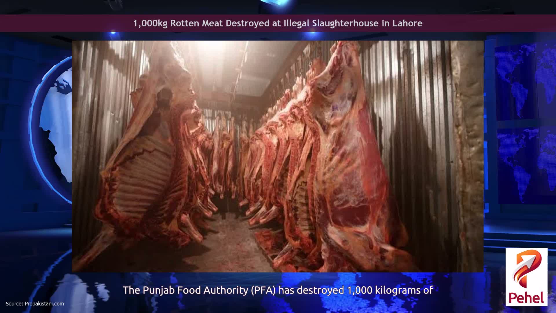1,000kg Rotten Meat Destroyed at Illegal Slaughterhouse in Lahore