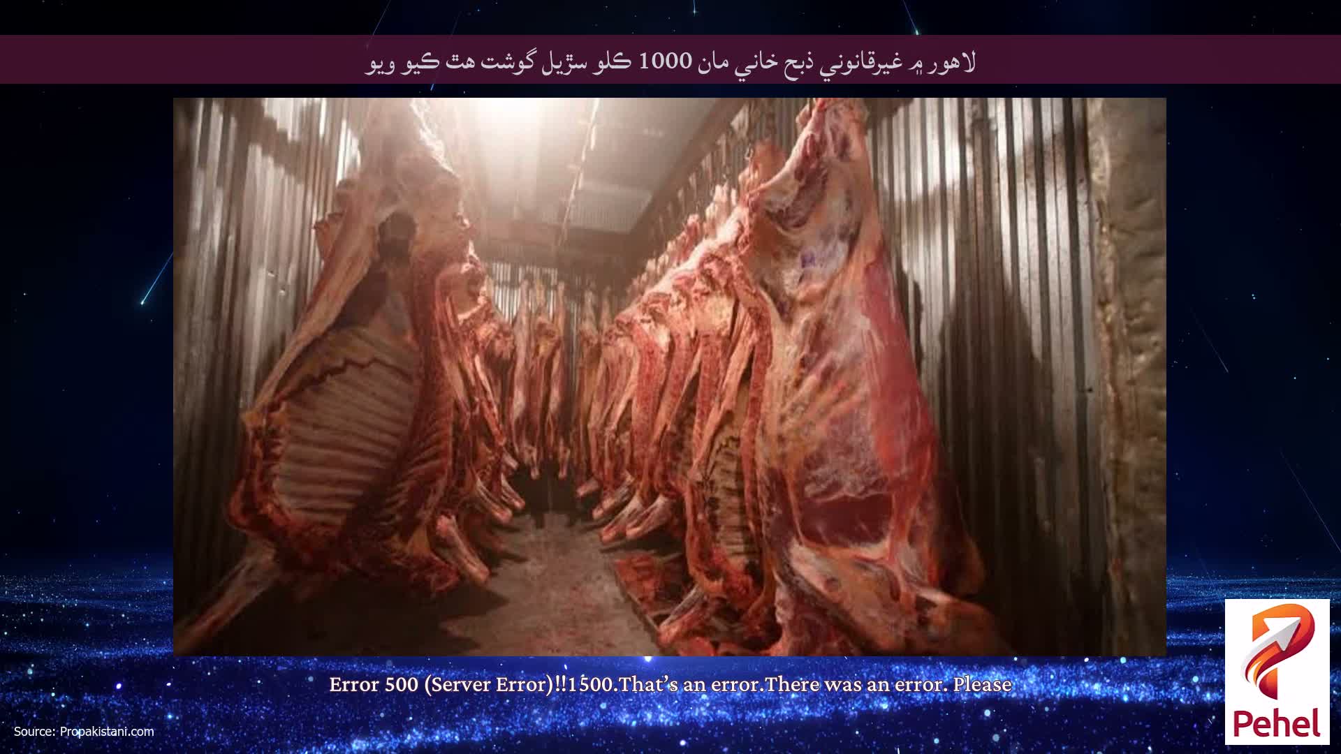 لاهور ۾ غيرقانوني ذبح خاني مان 1000 ڪلو سڙيل گوشت هٿ ڪيو ويو