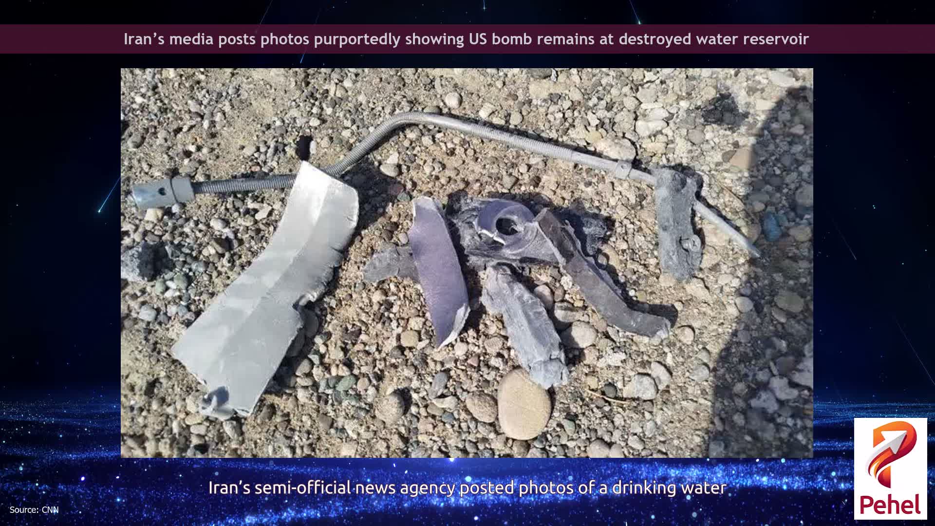 Iran’s media posts photos purportedly showing US bomb remains at destroyed water reservoir