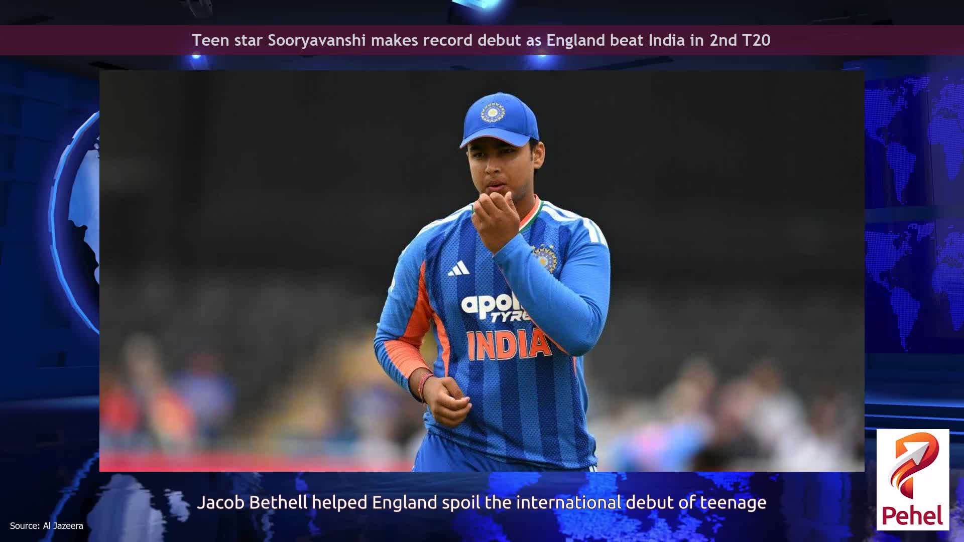 Teen star Sooryavanshi makes record debut as England beat India in 2nd T20