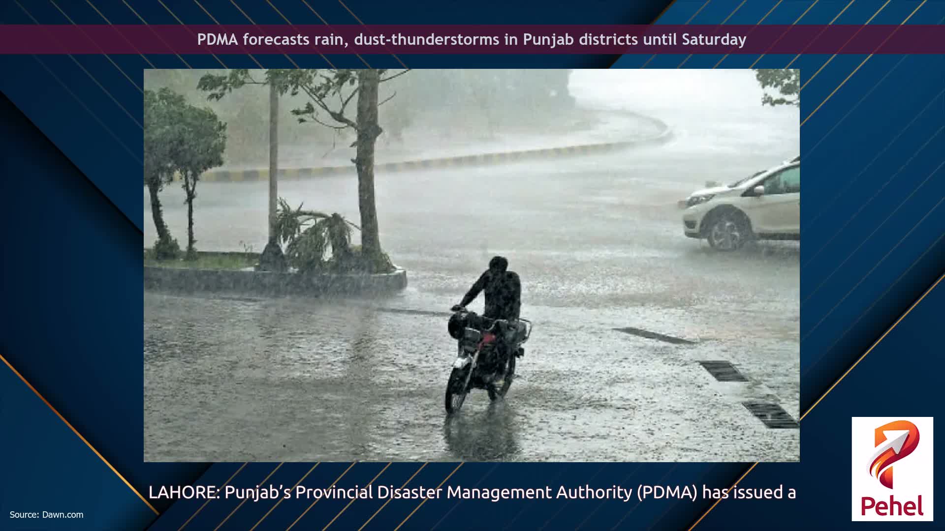 PDMA forecasts rain, dust-thunderstorms in Punjab districts until Saturday