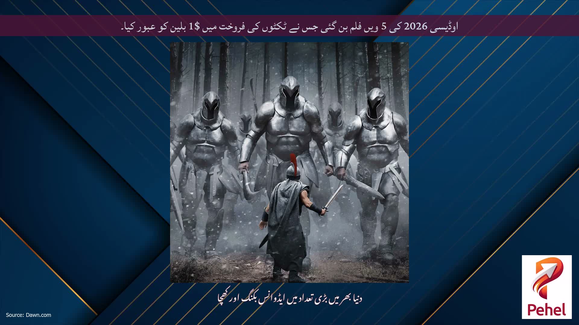 اوڈیسی 2026 کی 5 ویں فلم بن گئی جس نے ٹکٹوں کی فروخت میں $1 بلین کو عبور کیا۔