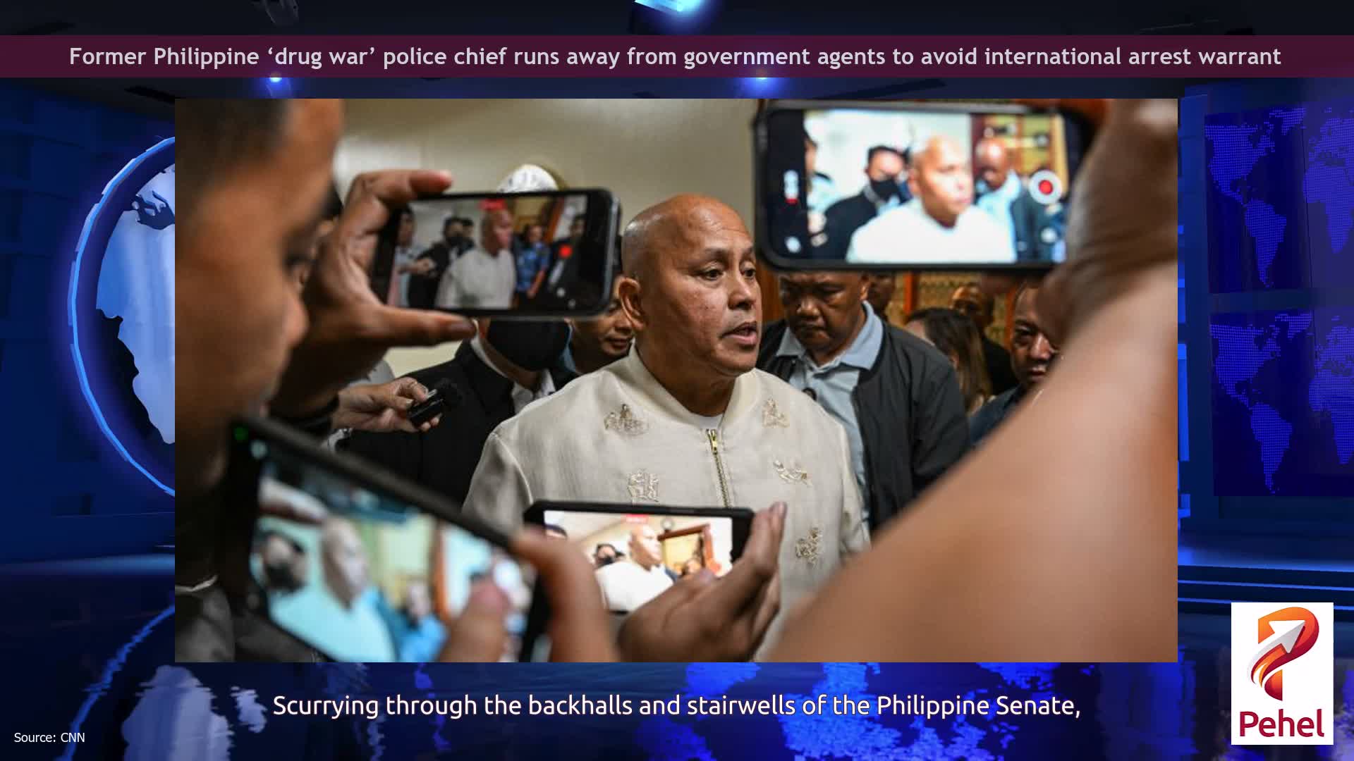 Former Philippine ‘drug war’ police chief runs away from government agents to avoid international arrest warrant