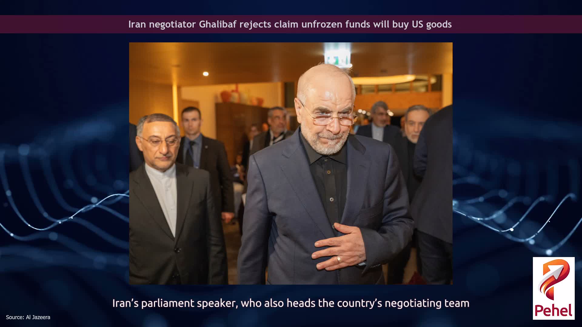 Iran negotiator Ghalibaf rejects claim unfrozen funds will buy US goods