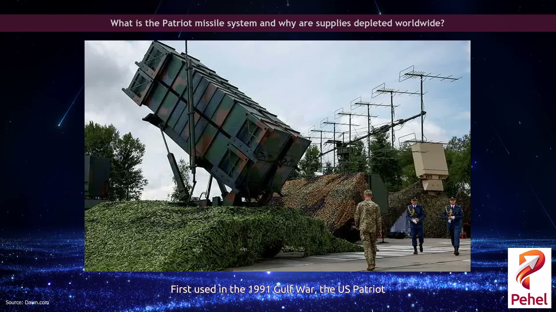 What is the Patriot missile system and why are supplies depleted worldwide?