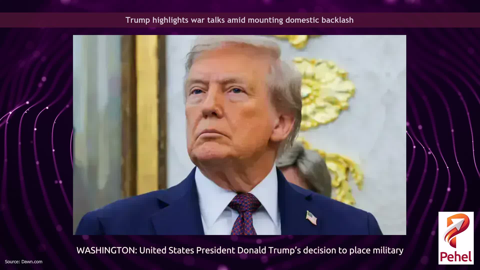 Trump highlights war talks amid mounting domestic backlash