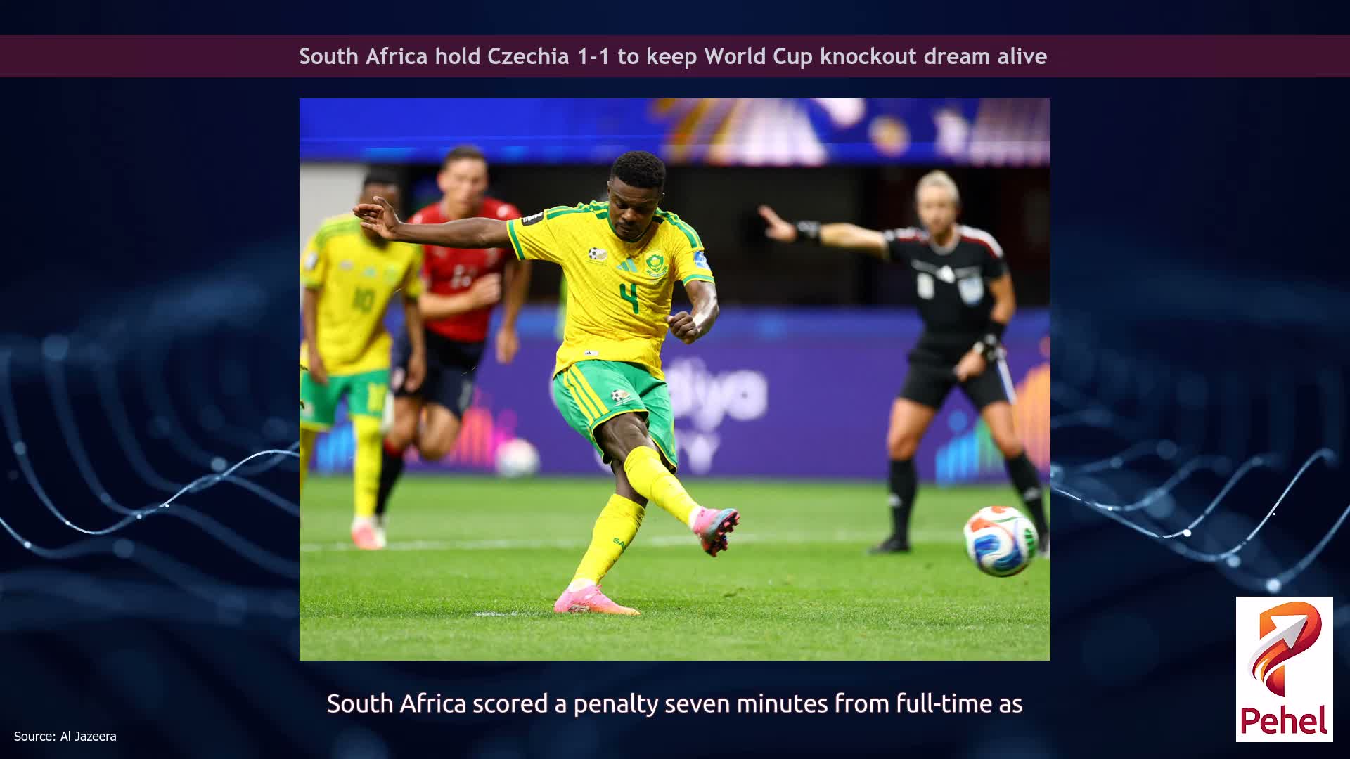 South Africa hold Czechia 1-1 to keep World Cup knockout dream alive