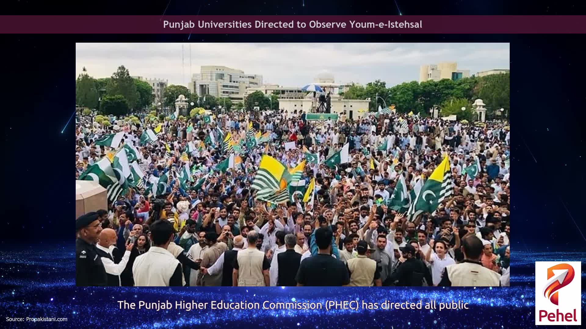 Punjab Universities Directed to Observe Youm-e-Istehsal