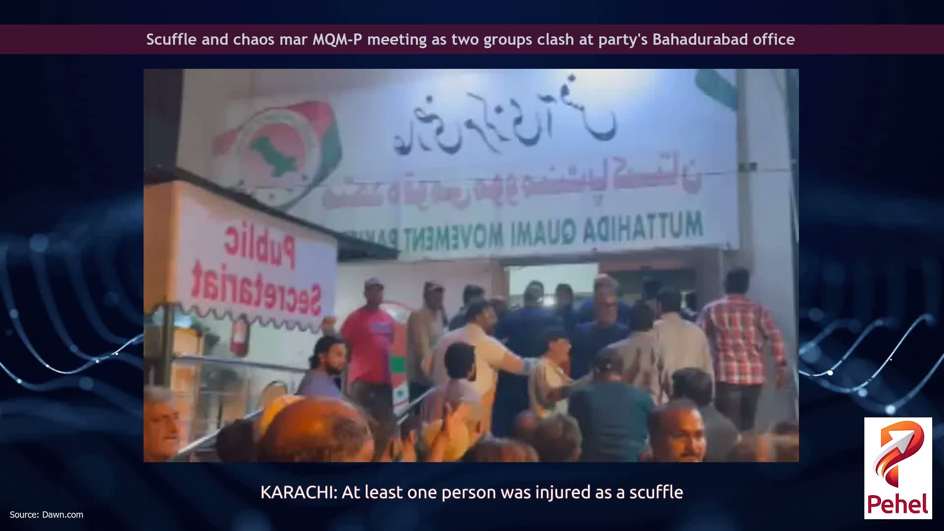 Scuffle and chaos mar MQM-P meeting as two groups clash at party's Bahadurabad office