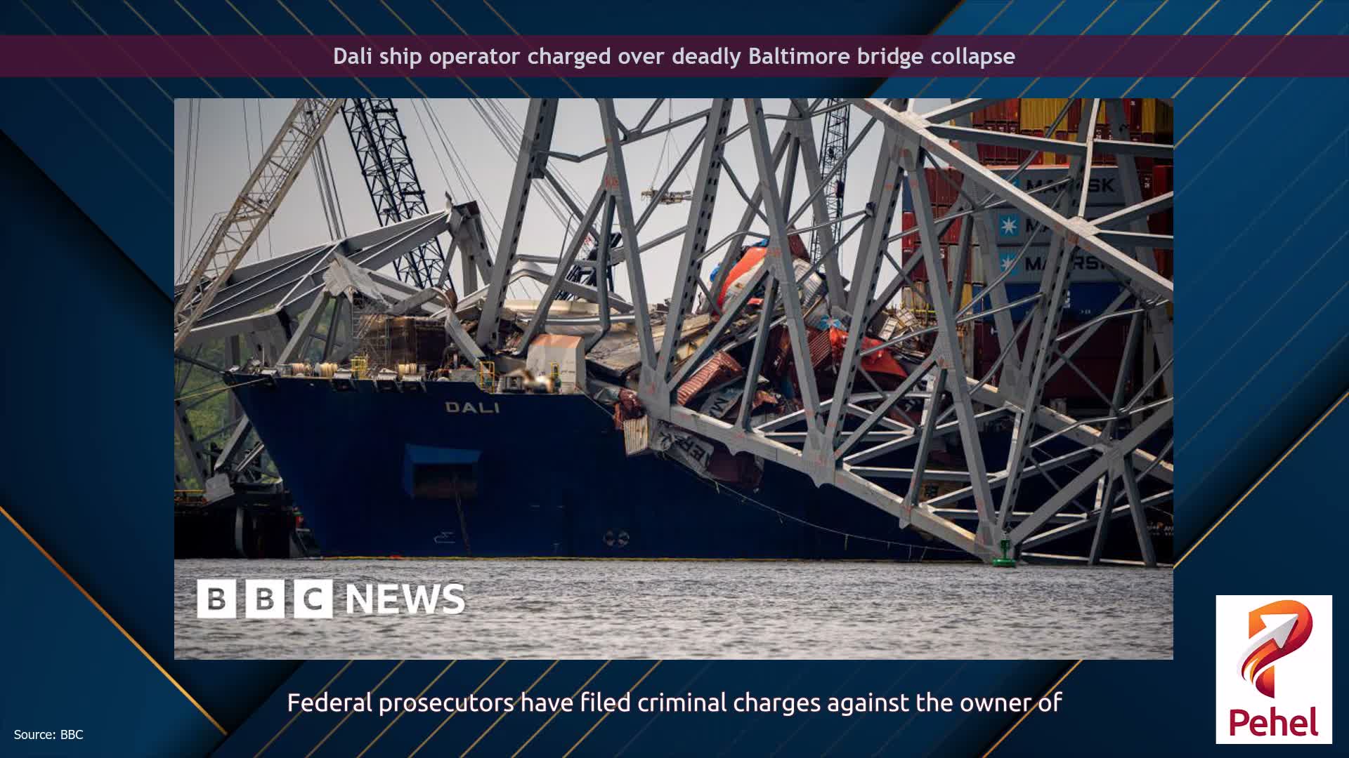 Dali ship operator charged over deadly  Baltimore bridge collapse