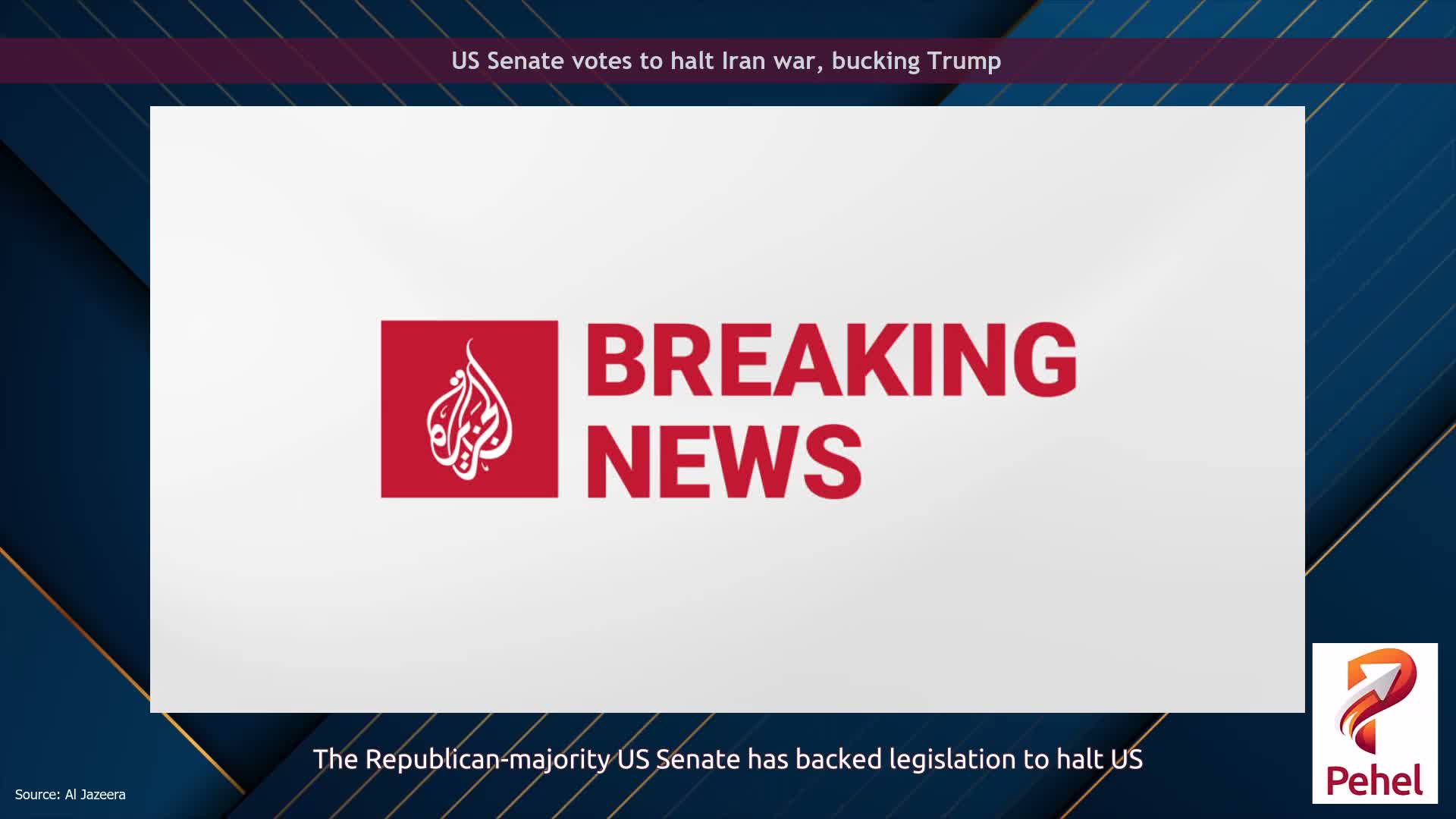 US Senate votes to halt Iran war, bucking Trump