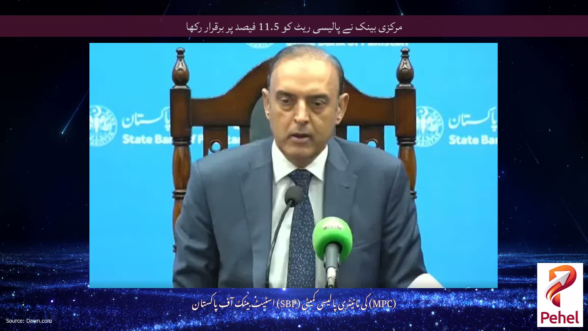 مرکزی بینک نے پالیسی ریٹ کو 11.5 فیصد پر برقرار رکھا